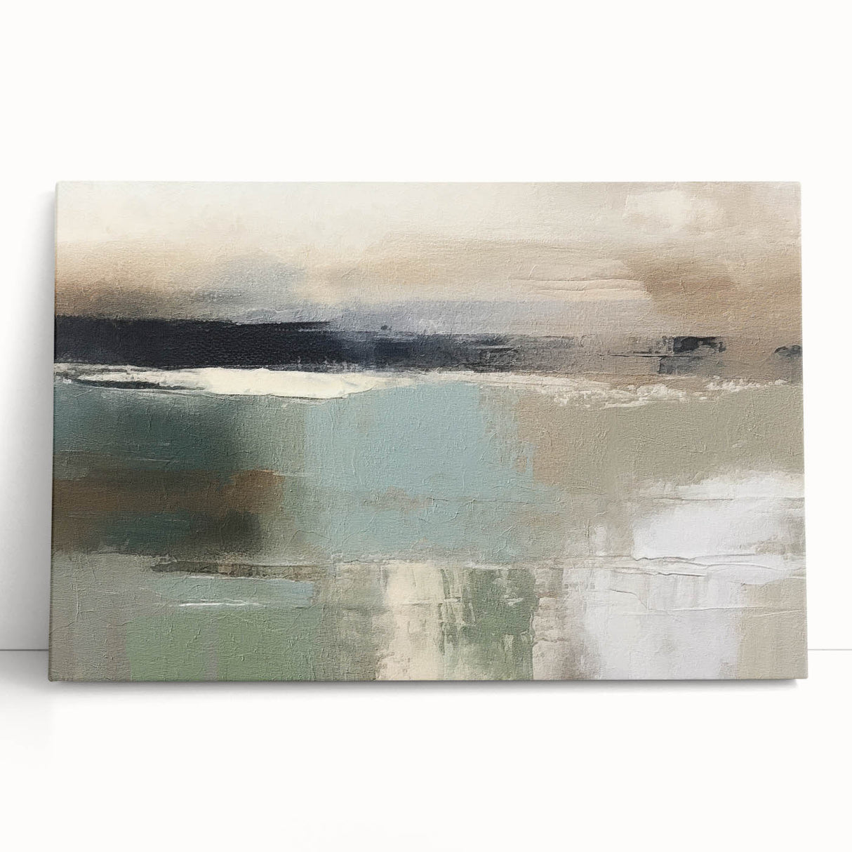 Abstract landscape wall art on stretched canvas, showcasing vibrant colors and dynamic shapes, perfect for modern home decor. Ideal for art enthusiasts seeking unique designs.
