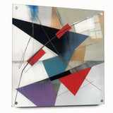 Contemporary Abstract Canvas – Angular Energy in Red & Teal