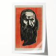 Expressionist Art - Bold Old Man Portrait in Black and Red Tones