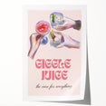 Extra large rolled print featuring a floral design in soft pastel shades, suitable for dining room or bathroom decor.