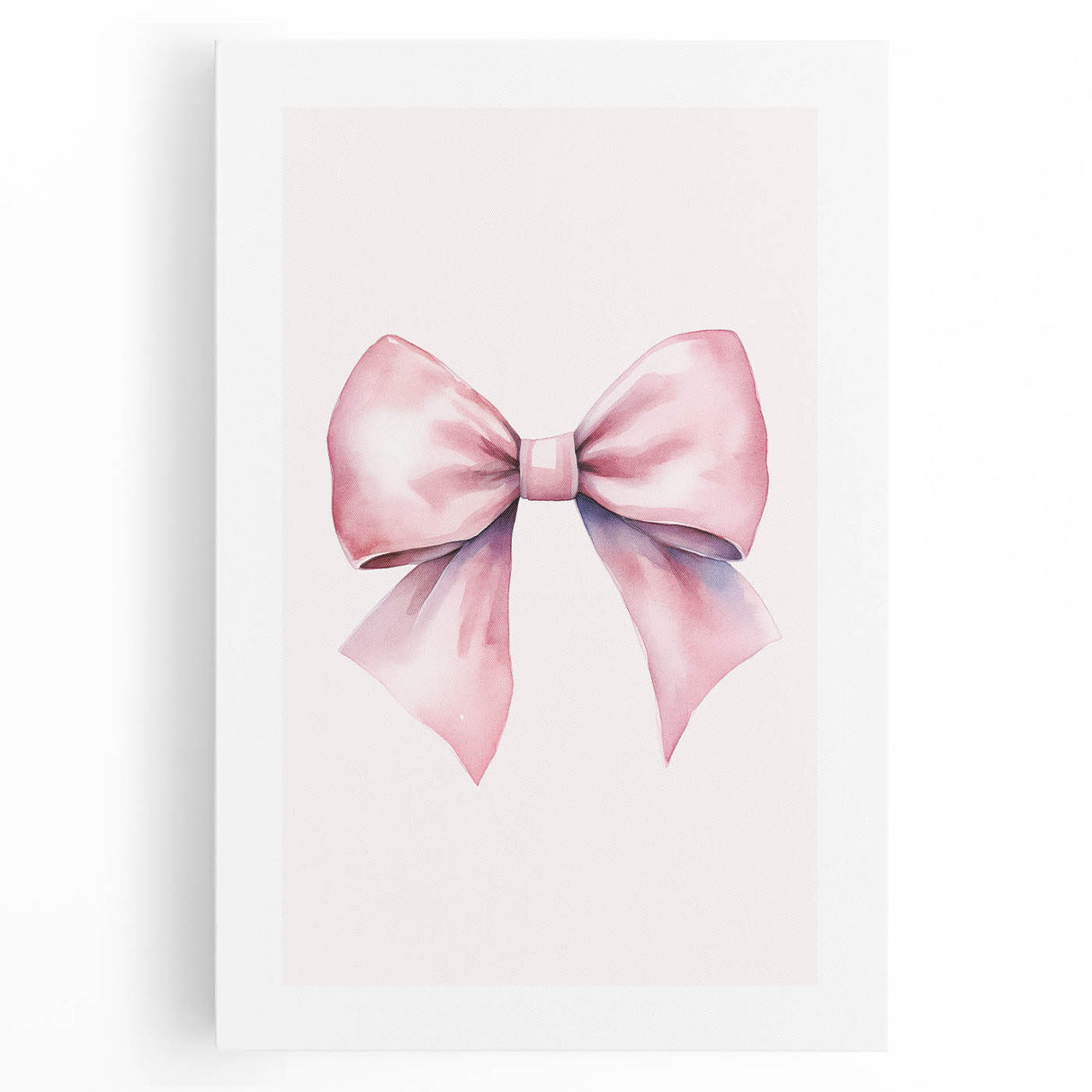 Pink Bow Watercolor Print - Girls Bedroom Wall Art