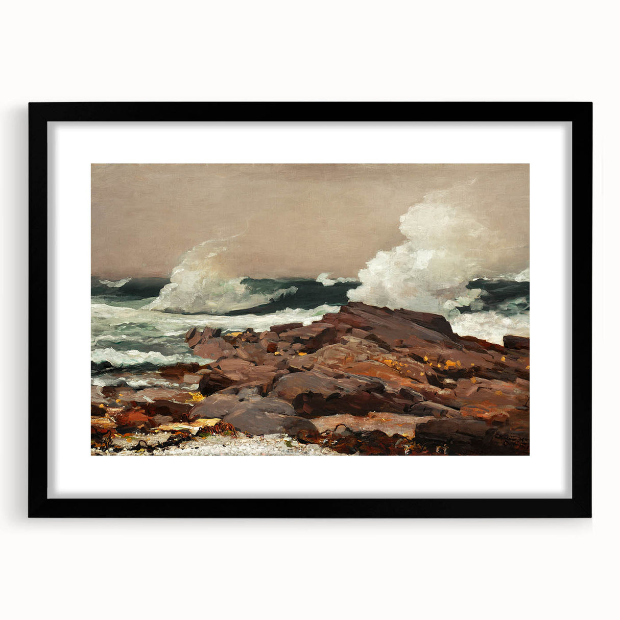 Eastern Point Realism Coastal Art Print - Winslow Homer Ocean Waves, 1900