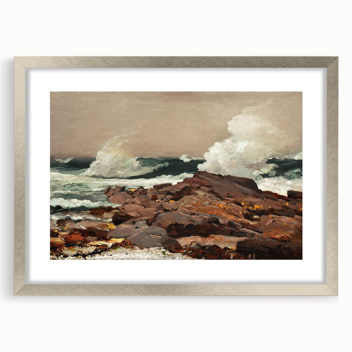 Eastern Point Realism Coastal Art Print - Winslow Homer Ocean Waves, 1900