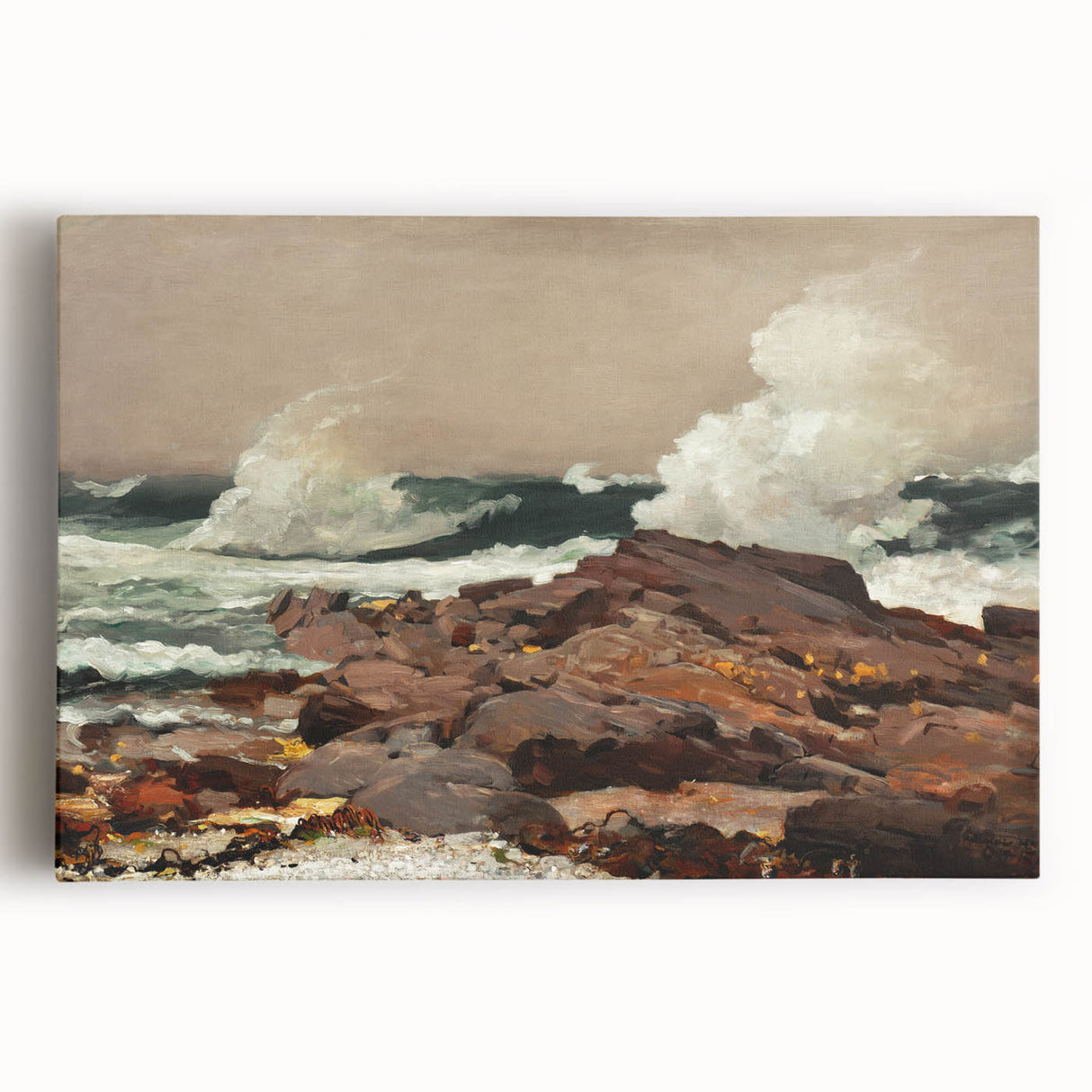 Eastern Point Realism Coastal Art Print - Winslow Homer Ocean Waves, 1900