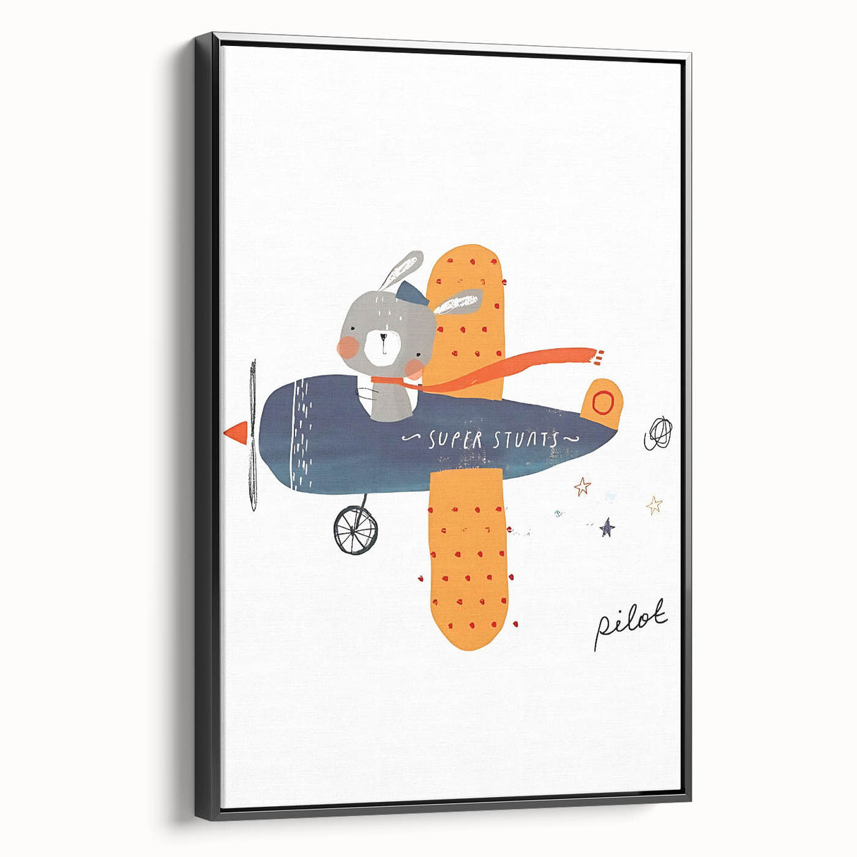 Bunny Pilot Nursery Wall Art – Kids Room & Baby Aviation Decor