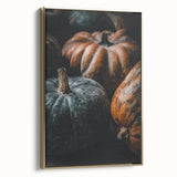 Framed canvas featuring a vintage landscape painting of autumn trees in gold and black tones, ideal for bedroom wall decor.