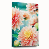 Large abstract wall art depicting spring themes in pastel shades on acrylic glass, ideal for bedroom or dining room decor.