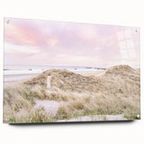 Large abstract wall art on acrylic glass featuring swirling blue and white patterns.