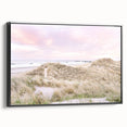 Black and white landscape painting on framed canvas, depicting a serene summer scene, ideal for bedroom wall art.