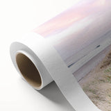 Art deco poster featuring stylized summer scene in pastel shades on rolled canvas, ideal for nursery wall art.