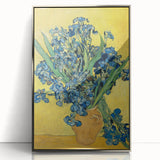Large acrylic print of a Van Gogh-inspired painting in a silver frame, featuring bold, swirling colors.