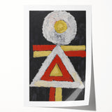 Abstract Modern Art: Organic Shapes in Soft Blue and Peach Hues