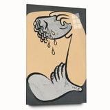 Abstract Modern Art: Fluid Motion in Blue and Gold with Organic Flow