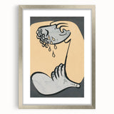 Abstract Modern Art: Fluid Motion in Blue and Gold with Organic Flow