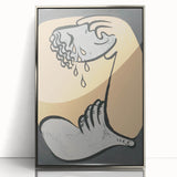 Abstract Modern Art: Fluid Motion in Blue and Gold with Organic Flow