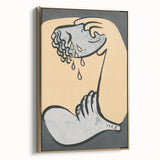 Abstract Modern Art: Fluid Motion in Blue and Gold with Organic Flow