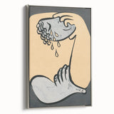 Abstract Modern Art: Fluid Motion in Blue and Gold with Organic Flow