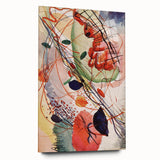 Modern Abstract Art: Vibrant Shapes in Red, Blue, and Yellow Tones