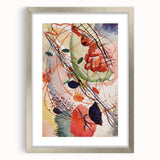 Modern Abstract Art: Vibrant Shapes in Red, Blue, and Yellow Tones