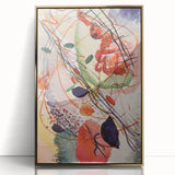 Modern Abstract Art: Vibrant Shapes in Red, Blue, and Yellow Tones