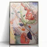 Modern Abstract Art: Vibrant Shapes in Red, Blue, and Yellow Tones