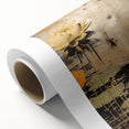 Abstract floral wall art on rolled canvas, showcasing vibrant colors and intricate designs, perfect for modern home decor. Comes securely packaged in a sturdy cardboard tube for easy transport and protection.
