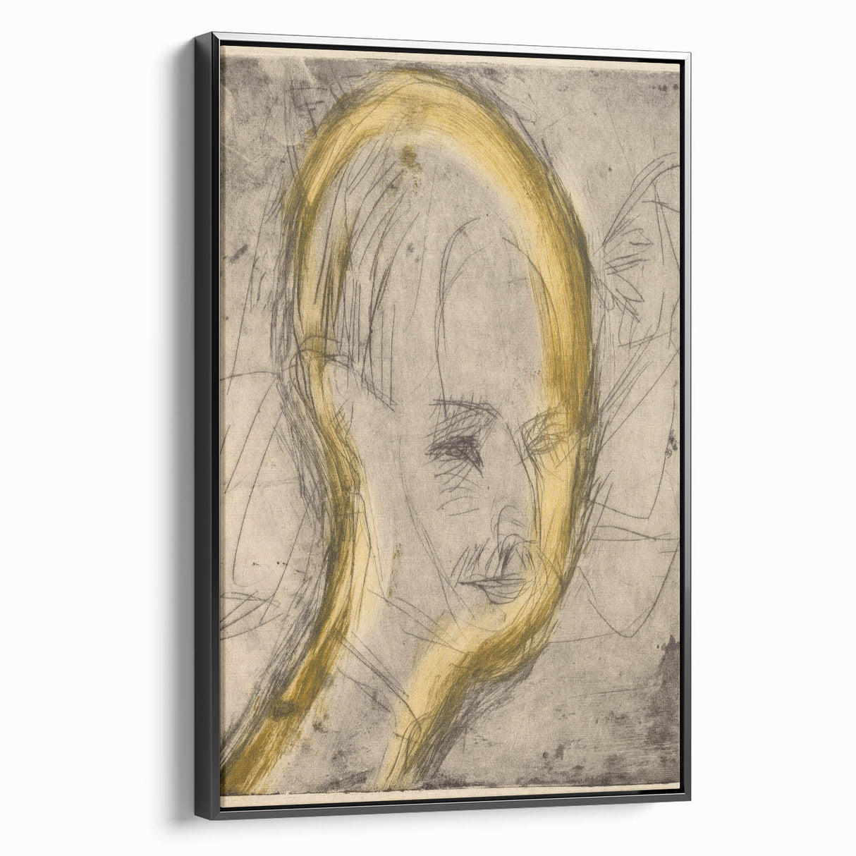 Expressionist Art - Sketch Portrait with Golden Highlights
