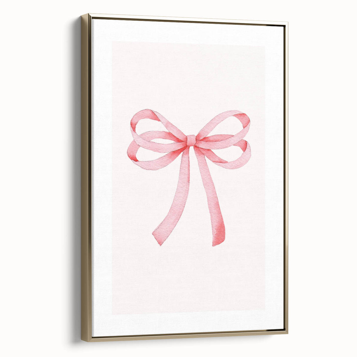 Delicate Pink Ribbon Bow Print - Girls Bedroom Wall Art
