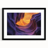 Black-framed landscape print showcasing stunning canyon vistas, featuring a white mat for added elegance, perfect for home or office decor.