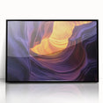 Framed acrylic wall art depicting a stunning landscape of canyons, featuring rich earthy tones and detailed textures, ideal for enhancing modern home decor.