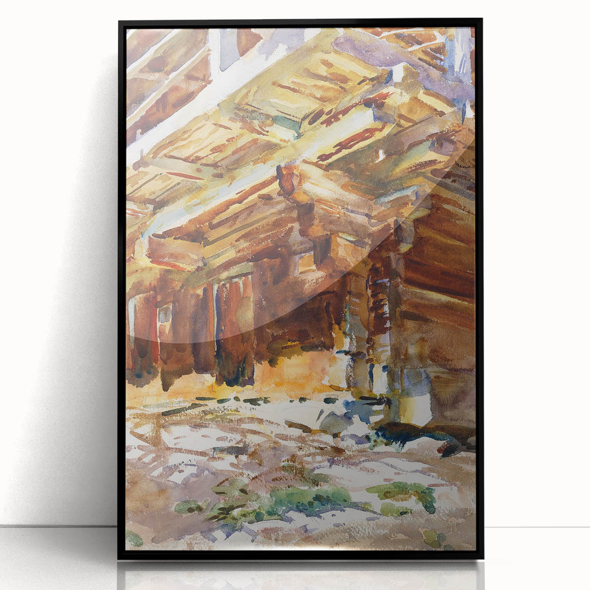 Modern Wall Art - Sunlit Rustic Structure - Contemporary Art Print