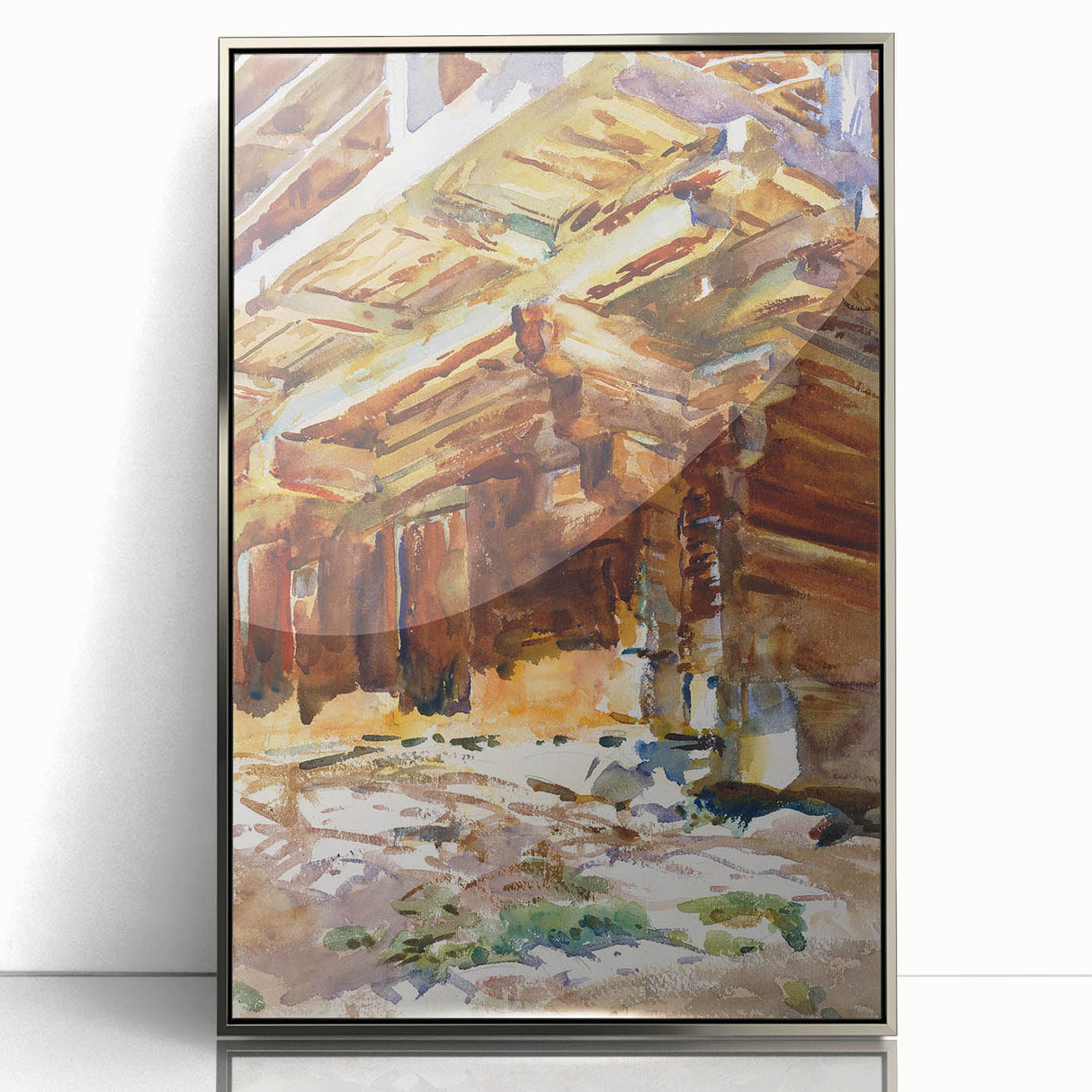 Modern Wall Art - Sunlit Rustic Structure - Contemporary Art Print