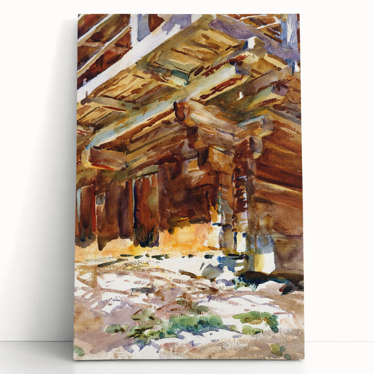 Modern Wall Art - Sunlit Rustic Structure - Contemporary Art Print