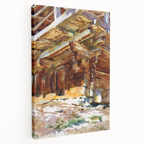 Modern Wall Art - Sunlit Rustic Structure - Contemporary Art Print