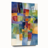 Abstract geometric acrylic glass design in side view, showcasing vibrant colors and sharp angles, ideal for modern decor. Perfect for contemporary art enthusiasts.