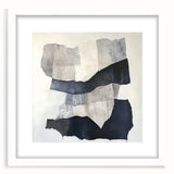 Modern Abstract Wall Art – Linear Terrain in Gray, Black & White