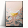 Large abstract wall art featuring mid-century modernist design in black and white tones, ideal for modern art wall decor.