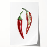 Rolled print of assorted fruits in vibrant colors, ideal for art wall dining room or kitchen decor.