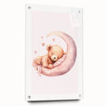 Sleeping Teddy on Moon Print - Nursery Wall Art for Kids