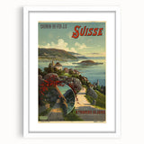 Vintage Switzerland Travel Poster - Jura Region Scenic Art Print