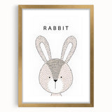 Minimalist Rabbit Nursery Wall Art – Baby Room & Kids Decor Print