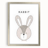 Minimalist Rabbit Nursery Wall Art – Baby Room & Kids Decor Print