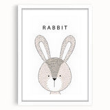 Minimalist Rabbit Nursery Wall Art – Baby Room & Kids Decor Print