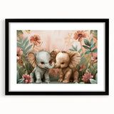 Playful Elephants - Kids Room Wall Art Canvas and Framed Options