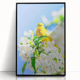 Large abstract wall art featuring vibrant spring colors on a black acrylic frame, ideal for modern living room decor.