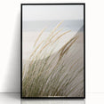 Large abstract wall art in vibrant orange and blue tones, framed in black acrylic, suitable for modern art wall decor.