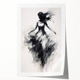 Abstract figurative rolled print showcasing vibrant colors and dynamic shapes, elegantly packaged in a protective cardboard tube, perfect for home decor.