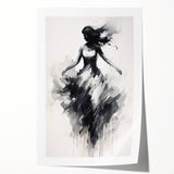 Abstract figurative rolled print showcasing vibrant colors and dynamic shapes, elegantly packaged in a protective cardboard tube, perfect for home decor.
