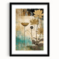 Abstract floral wall art framed with a black mat, showcasing vibrant colors and intricate designs, perfect for modern home decor and aesthetic enhancement.
