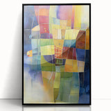 Framed abstract geometric wall art in black acrylic, showcasing sharp angles and modern design elements, ideal for contemporary decor and artistic spaces.